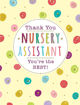 Picture of THANK YOU NURSERY ASSISTANT CARD